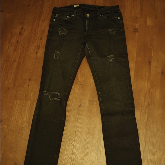 AG Jeans Premium Skinny Straight Distressed Sz 25 - Picture 2 of 2